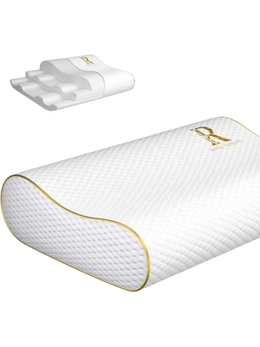Queen Memory Foam Contour Pillow for Neck & Shoulder Pain Relief - 24x14x5